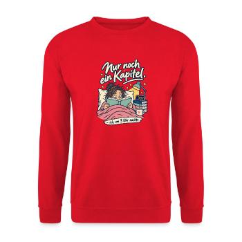 Nur noch ein Kapitel 3 Uhr nachts - Unisex Pullover - Rot - Vorne - Alina (178cm) & Michal (187cm)
