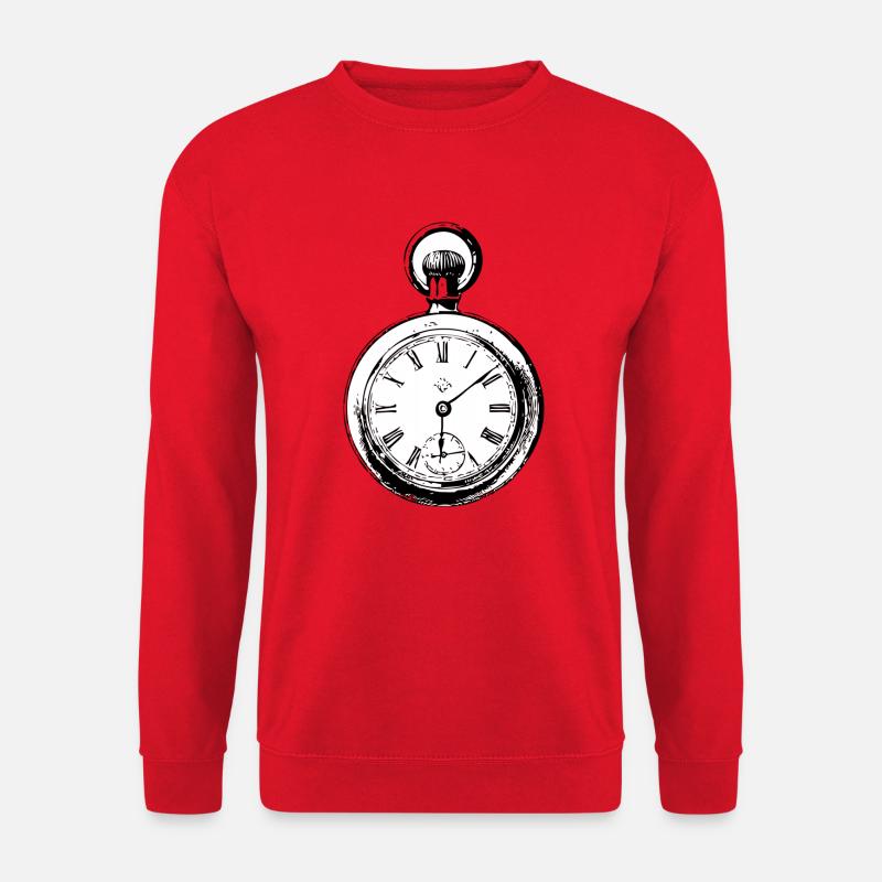 Uhr a gousset vintage - Unisex Pullover - Rot