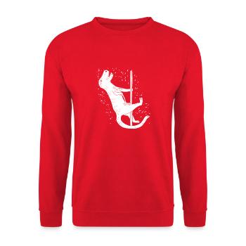Dino Pole Dance Weiß - Unisex Pullover - Rot - Vorne - Alina (178cm) & Michal (187cm)