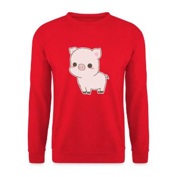 Porc doux - Sweat-shirt Unisexe - rouge - Devant - Alina (178cm) & Michal (187cm)