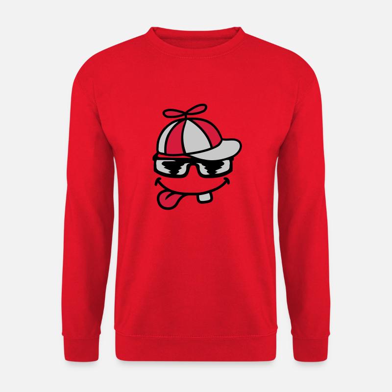 Comic Gesicht Propellermütze Windrad - Unisex Pullover - Rot