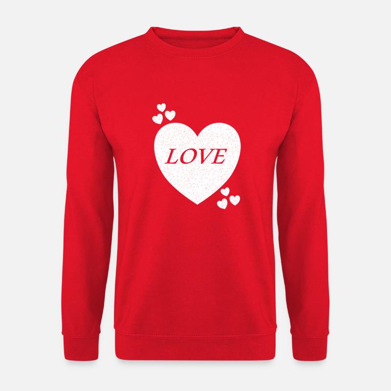 Herz Love - Unisex Pullover - Rot