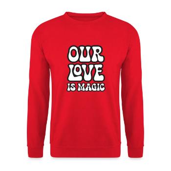 Oure Love is MagicLove is Love Rainbow Pride - Sweat-shirt Unisexe - rouge - Devant - Alina (178cm) & Michal (187cm)