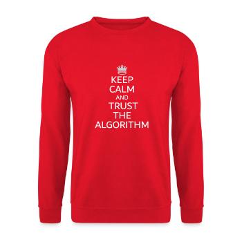 AI Keep Calm - Unisex Sweatshirt - red - Front - Alina (178cm) & Michal (187cm)