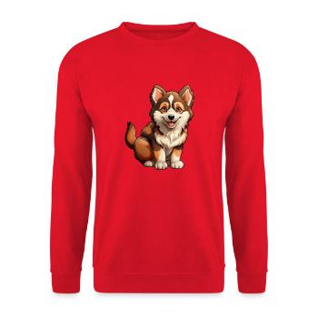 Little brown husky - Unisex Sweatshirt - red - Front - Alina (178cm) & Michal (187cm)