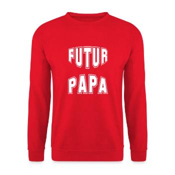 futur papa - Sweat-shirt Unisexe - rouge - Devant - Alina (178cm) & Michal (187cm)