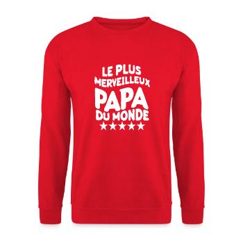 Belle idée cadeau fete des pères anniversaire papa - Sweat-shirt Unisexe - rouge - Devant - Alina (178cm) & Michal (187cm)