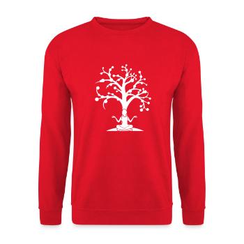 Méditation Sous l’arbre Forêt Transe Femme Médite - Sweat-shirt Unisexe - rouge - Devant - Alina (178cm) & Michal (187cm)