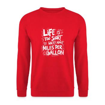 Statement for fuel destroyers and horsepower lovers - Unisex Sweatshirt - red - Front - Alina (178cm) & Michal (187cm)