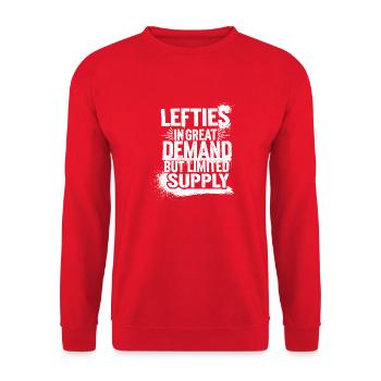 Lefties are unique - Unisex Sweatshirt - red - Front - Alina (178cm) & Michal (187cm)