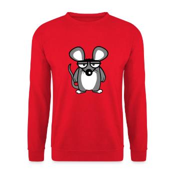 Mouse looks angry angry frustrated angry aggressive - Unisex Sweatshirt - red - Front - Alina (178cm) & Michal (187cm)
