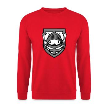 Lapin Chevalier Épée Bouclier Armure Casque Château Héros - Sweat-shirt Unisexe - rouge - Devant - Alina (178cm) & Michal (187cm)