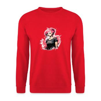 4 Punk Rock féminin - Sweat-shirt Unisexe - rouge - Devant - Alina (178cm) & Michal (187cm)