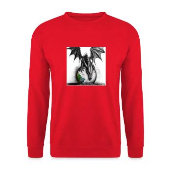 Dragon on Earth for children, boys and girls - Unisex Sweatshirt - red - Front - Alina (178cm) & Michal (187cm)