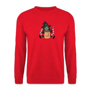Wissenschaftler Hexe - Unisex Pullover - Rot - Vorne - Alina (178cm) & Michal (187cm)