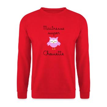 Maîtresse super chouette - Sweat-shirt Unisexe - rouge - Devant - Alina (178cm) & Michal (187cm)