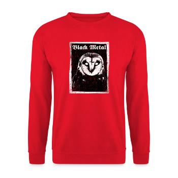 Black Metal Owl - Unisex Sweatshirt - red - Front - Alina (178cm) & Michal (187cm)