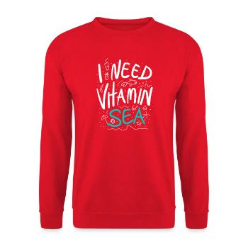 J’ai besoin de vitamines Sea Summer en disant - Sweat-shirt Unisexe - rouge - Devant - Alina (178cm) & Michal (187cm)