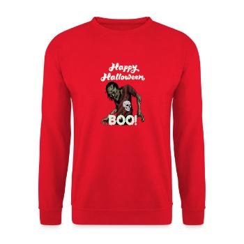 MASO - ZOMBIE MONSTER HALLOOWEEN MARBOSSTA - Unisex Pullover - Rot - Vorne - Alina (178cm) & Michal (187cm)