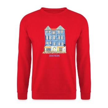 Idstein, point de repère Schiefes Haus, Allemagne - Sweat-shirt Unisexe - rouge - Devant - Alina (178cm) & Michal (187cm)