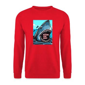 Shark Shark Shark funny saying comic - Room for Rent - Unisex Sweatshirt - red - Front - Alina (178cm) & Michal (187cm)