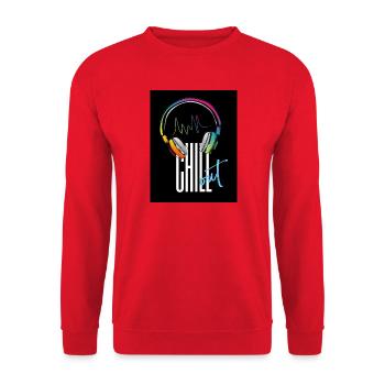 Kopfhörer Keep Calm and Chill Out - Cooles Design - Unisex Pullover - Rot - Vorne - Alina (178cm) & Michal (187cm)