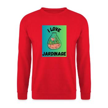 SPRING. GARDENING. RETIREMENT. SPRING. GARDEN. - Unisex Sweatshirt - red - Front - Alina (178cm) & Michal (187cm)