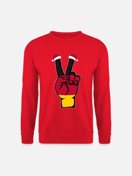 Deutschland Flagge Weihnachten Peace Symbol - Unisex Pullover - Rot