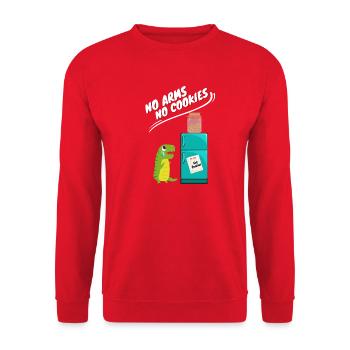 No arms, no cookies, funny dino - Unisex Sweatshirt - red - Front - Alina (178cm) & Michal (187cm)