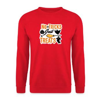 No Tricks Just Treats Halloween Design - Unisex Sweatshirt - red - Front - Alina (178cm) & Michal (187cm)