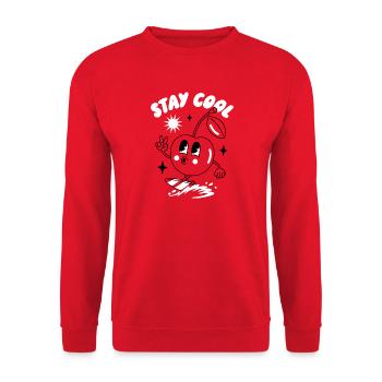 Restez cool Sticker Design - Sweat-shirt Unisexe - rouge - Devant - Alina (178cm) & Michal (187cm)