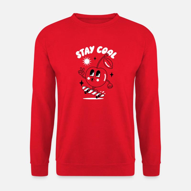 Bleib cool Motivierendes Lächeln Design - Unisex Pullover - Rot