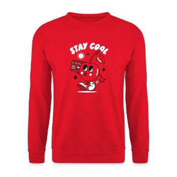Stay Cool Typographie inspirante - Sweat-shirt Unisexe - rouge - Devant - Alina (178cm) & Michal (187cm)