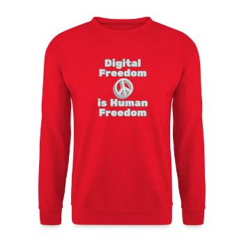 Digital Freedom & Human Rights Statement Wear - Unisex Sweatshirt - red - Front - Alina (178cm) & Michal (187cm)