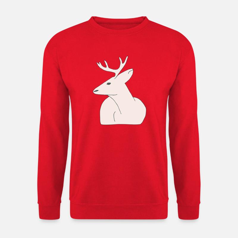 Minimalist Rentier Illustration - Unisex Pullover - Rot