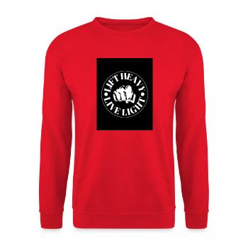 Slogan de motivation avec motif de poing - Sweat-shirt Unisexe - rouge - Devant - Alina (178cm) & Michal (187cm)