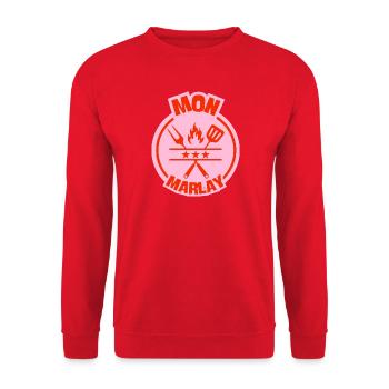 Conception de grille de cuisson pour maman Marlay - Sweat-shirt Unisexe - rouge - Devant - Alina (178cm) & Michal (187cm)