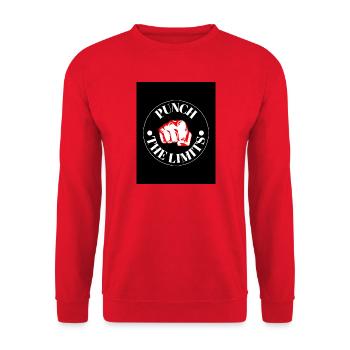 Punch the Limits Emblem - Unisex Pullover - Rot - Vorne - Alina (178cm) & Michal (187cm)