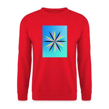 Design géométrique vibrant en étoile - Sweat-shirt Unisexe - rouge - Devant - Alina (178cm) & Michal (187cm)