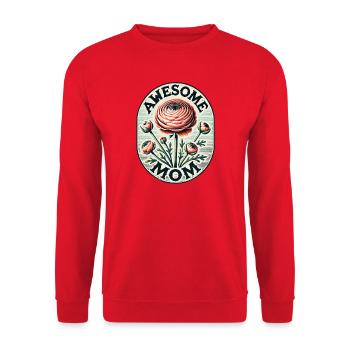 Awesome Mom - Unisex Sweatshirt - red - Front - Alina (178cm) & Michal (187cm)