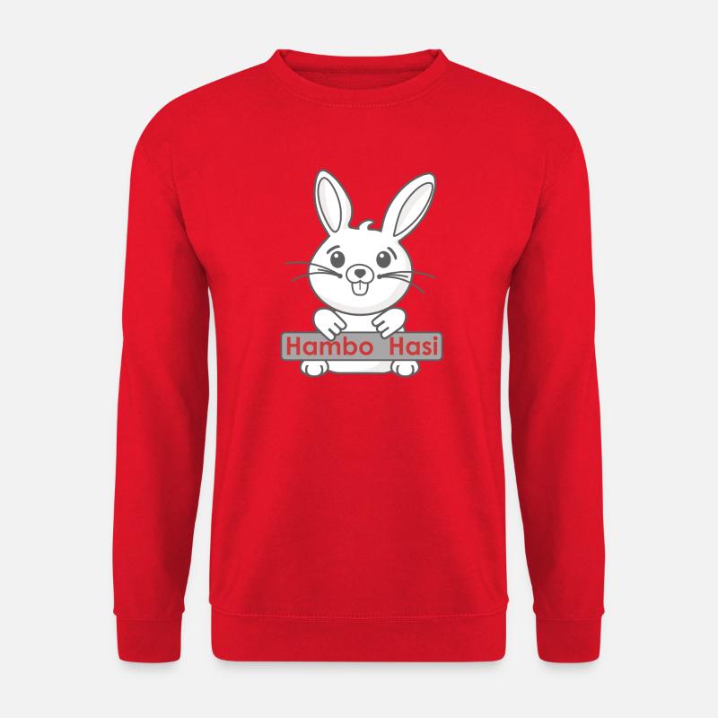Smiling bunny with logo - Unisex Sweatshirt - red