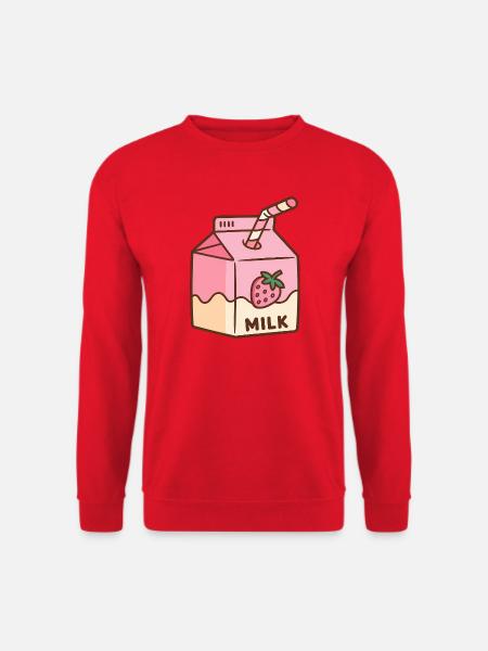 Erdbeer-Milch-Karton - Unisex Pullover - Rot