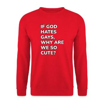 humour gai - Sweat-shirt Unisexe - rouge - Devant - Alina (178cm) & Michal (187cm)