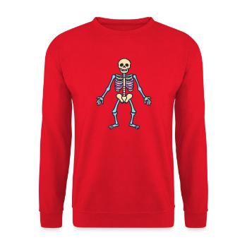 Skeleton Skull - Unisex Sweatshirt - red - Front - Alina (178cm) & Michal (187cm)