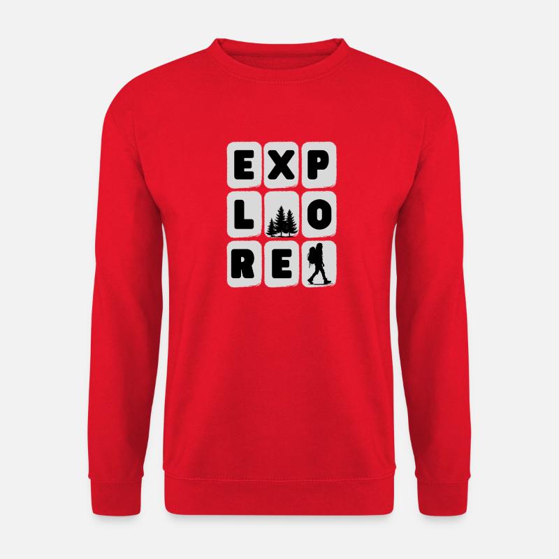 Abenteuerliche Wanderung Silhouette Design - Unisex Pullover - Rot