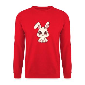 Cozy bunny design in pastel - Unisex Sweatshirt - red - Front - Alina (178cm) & Michal (187cm)