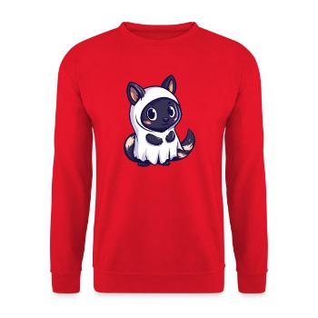 Skunk Halloween Ghost - Unisex Sweatshirt - red - Front - Alina (178cm) & Michal (187cm)