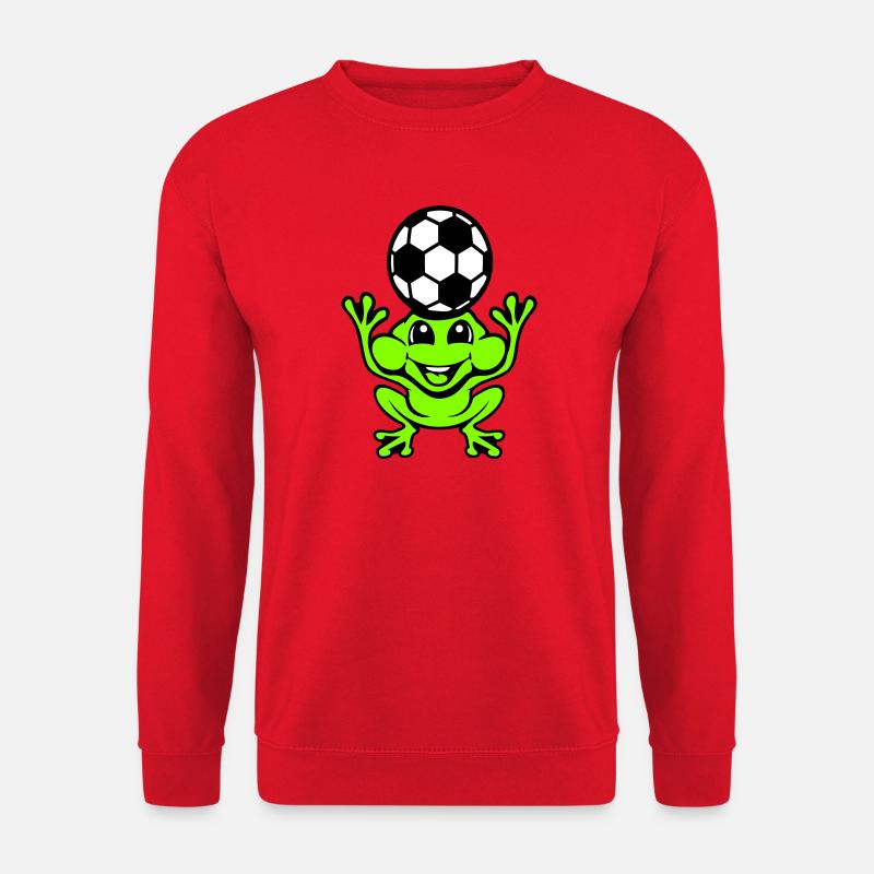 Frog Soccer Header Ball Playing Toad - Unisex Sweatshirt - red