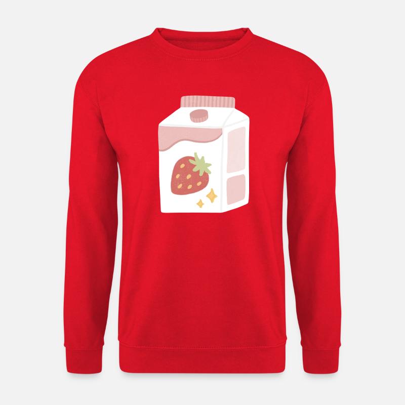 Strawberry Milk Box Illustration - Unisex Sweatshirt - red