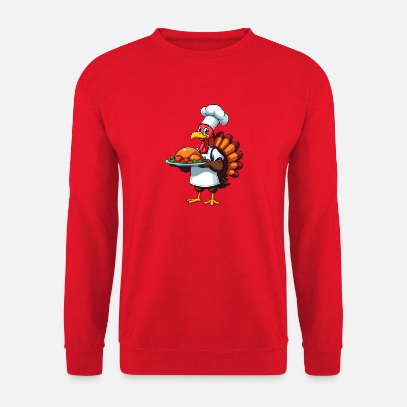 Cuisinier de dinde de Thanksgiving Thanksgiving - Sweat-shirt Unisexe - rouge